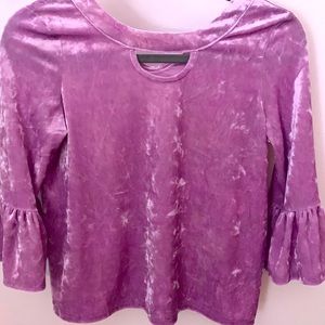 Purple velvet cute top